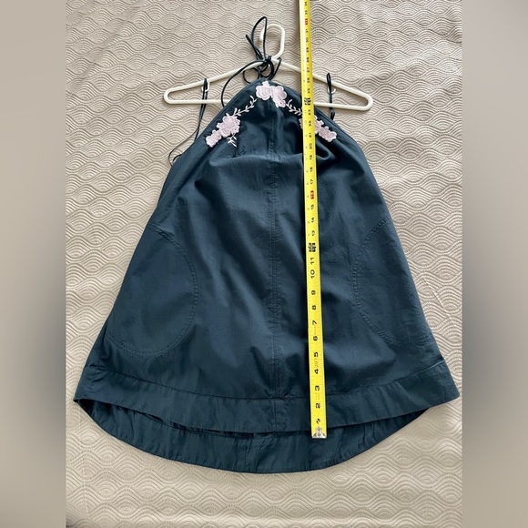 🆕 Free People Mia halter tunic in navy with pink embroidery size small - Picture 7 of 10